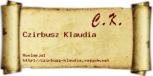 Czirbusz Klaudia névjegykártya