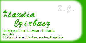 klaudia czirbusz business card